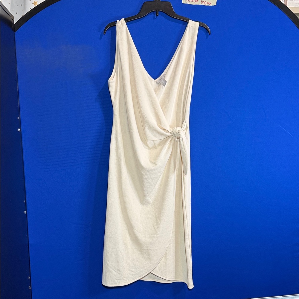 H&M Cream Asymmetrical Wrap Dress